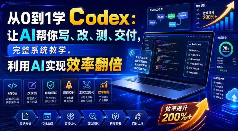 从0到1学Codex：让AI帮你写、改、测、交付，完整系统教学，利用AI实现效率翻倍(更新0918)-初创源码资源站