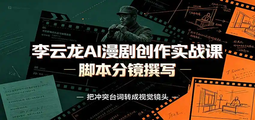 李云龙AI漫剧创作实战课：角色人设还原，脚本分镜撰写，AI漫剧成片完整制作教学-初创源码资源站