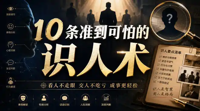 初创源码资源站 付费文章10条准到可怕的识人术