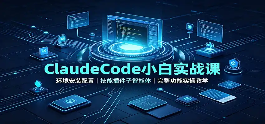 ClaudeCode小白实战课：环境安装配置，技能插件子智能体，完整功能实操教学-初创源码资源站