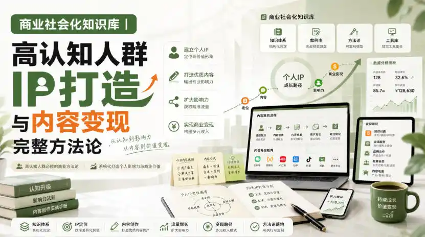 商业社会化知识库｜高认知人群IP打造与内容变现完整方法论【文档】-初创源码资源站