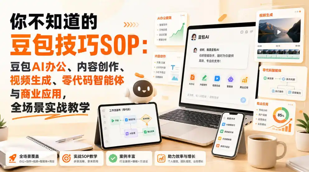 初创源码资源站 你不知道的豆包技巧SOP豆包AI办公内容创作视频生成零代码智能体与商业应用全场景实战教学