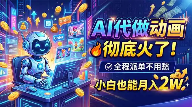 AI代做动画,彻底火了!全程派单不用愁,小白也能月入2W-初创源码资源站