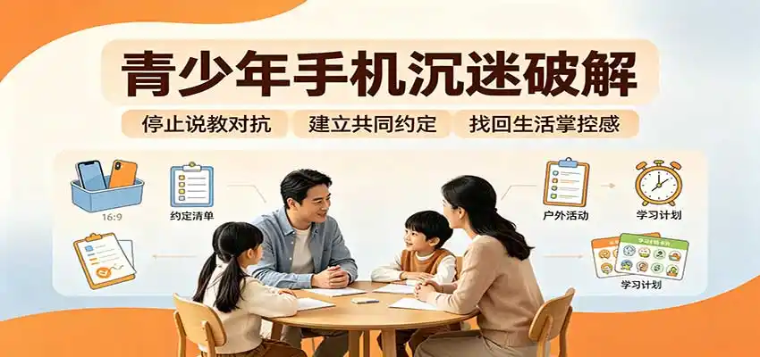 青少年手机沉迷破解：跳出管控说教思维，六步法引导孩子夺回注意力掌控权-初创源码资源站