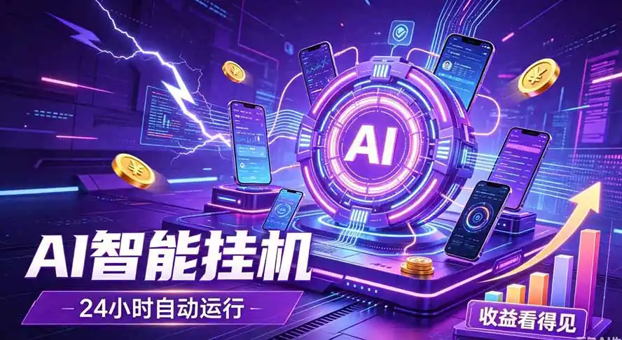 AI智能广告挂机，躺赚新模式 设备托管运行，解放双手持续变现 - 初创源码资源站-初创源码资源站