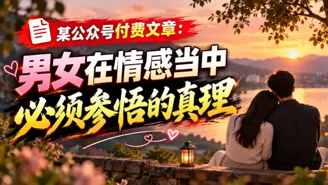 某公众号付费文章：男女在情感当中必须参悟的真理-初创源码资源站