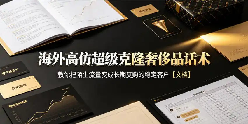 初创源码资源站 海外高仿超级克隆奢侈品话术教你把陌生流量变成长期复购的稳定客户文档