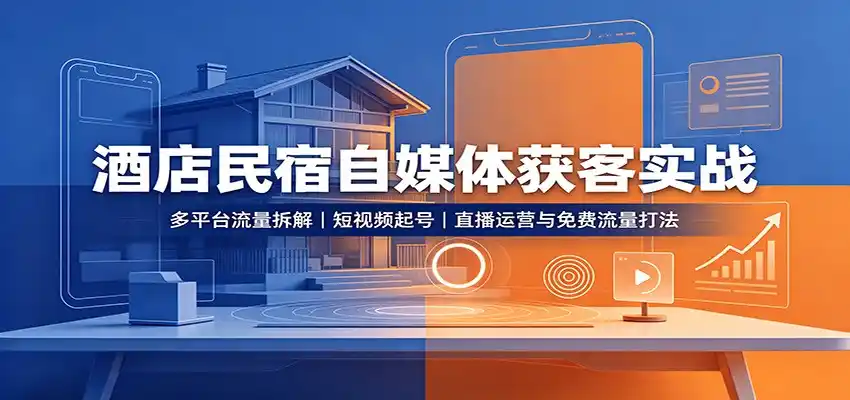 酒店民宿自媒体获客实战-初创源码资源站