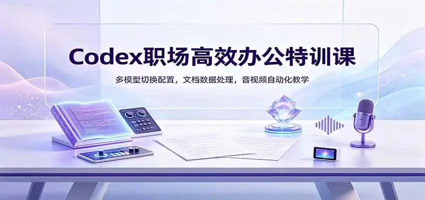 Codex职场高效办公特训课：多模型切换配置，文档数据处理，音视频自动化教学-初创源码资源站