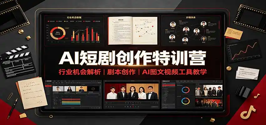 AI短剧创作特训营：行业机会解析，剧本创作，AI图文视频工具教学(文字版)-初创源码资源站