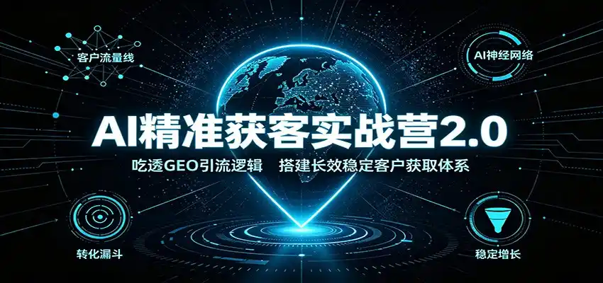 AI精准获客实战营2.0：吃透GEO引流逻辑，搭建长效稳定客户获取体系-初创源码资源站
