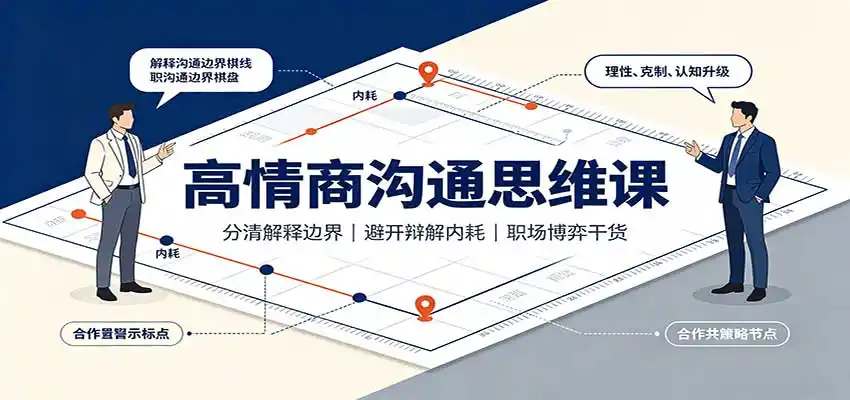 高情商沟通思维课：分清解释边界，避开辩解内耗，职场博弈干货-初创源码资源站