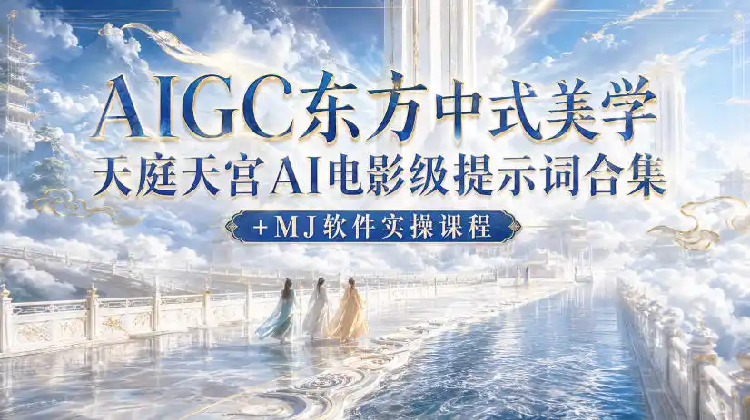 AIGC东方中式美学天庭天宫AI电影级提示词合集+MJ软件实操课程-初创源码资源站