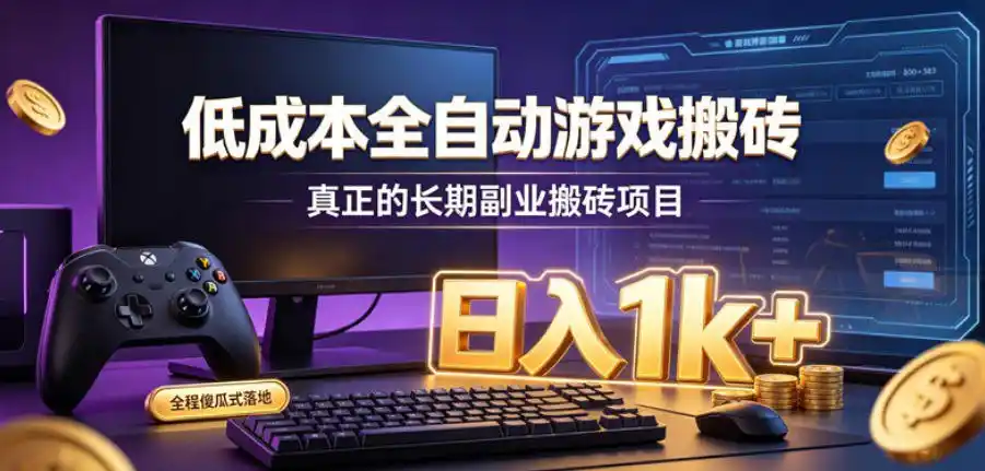 低成本全自动游戏搬砖，真正的长期副业搬砖项目，日入1k+，全程傻瓜式落地【揭秘】-初创源码资源站