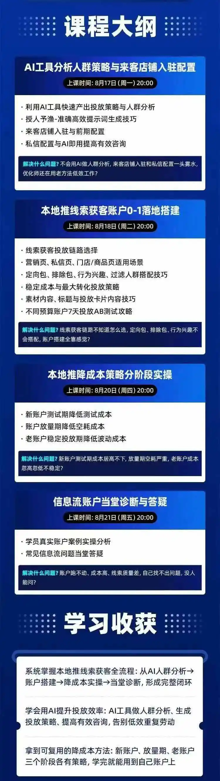 图片[2]-2026巨量AD本地推线索获客全流程实战课-33期更新1027：AI人群分析、账户搭建、7天测试、分阶段降本与投放优化 - 初创源码资源站-初创源码资源站