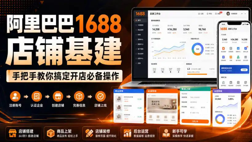 初创源码资源站 阿里巴巴1688店铺基建手把手教你搞定开店必备操作更新8月