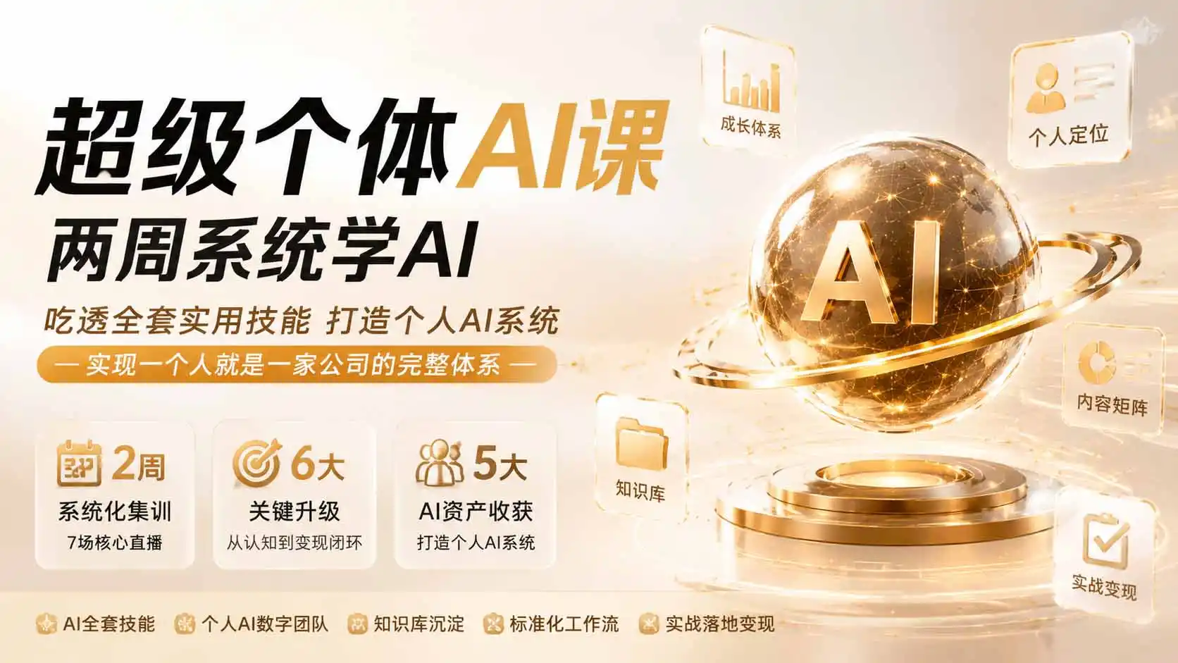 超级个体AI课 两周系统学AI；吃透全套实用技能打造个人AI系统，实现一个人就是一家公司的完整体系(更新0823-初创源码资源站