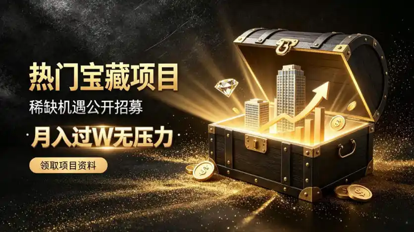 稀缺宝藏项目公开招募，低风险入局解锁月入过1W+机会【揭秘】-初创源码资源站