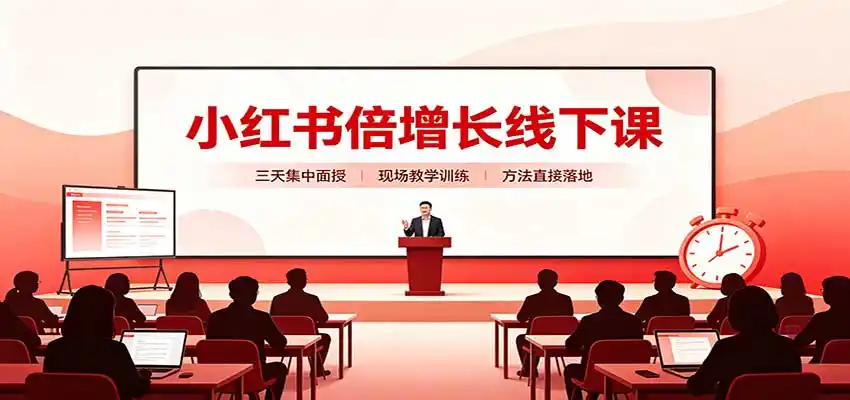 小红书倍增长线下课：三天集中面授，拆解选品、素材制作与起号全链路-初创源码资源站