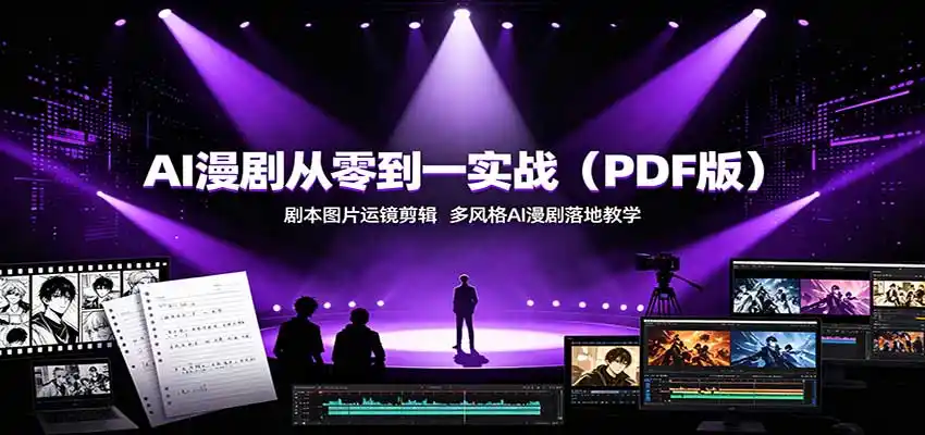 AI漫剧从零到一实战(PDF版)：剧本图片运镜剪辑，多风格AI漫剧落地教学-初创源码资源站