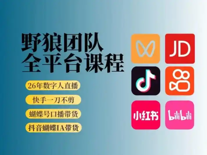 野狼团队2026新版全平台短视频带货教学，打开流量突破口，开始Ai带货(更新0903)-初创源码资源站