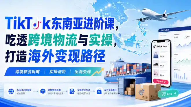 TikTok东南亚进阶课，吃透跨境物流与实操，打造海外变现路径-初创源码资源站