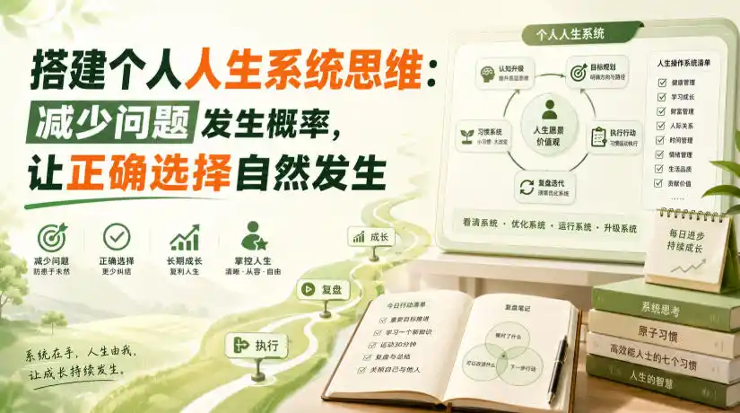 付费文章:搭建个人人生系统思维:减少问题发生概率,让正确选择自然发生-初创源码资源站