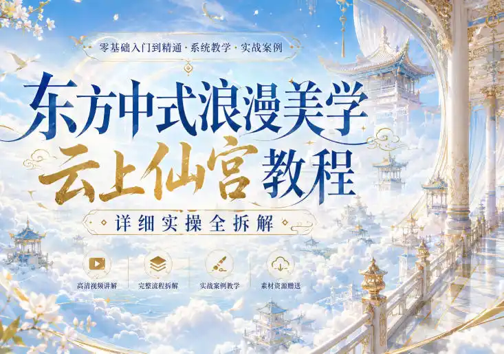 东方中式浪漫美学云上仙宫教程，详细实操全拆解-初创源码资源站