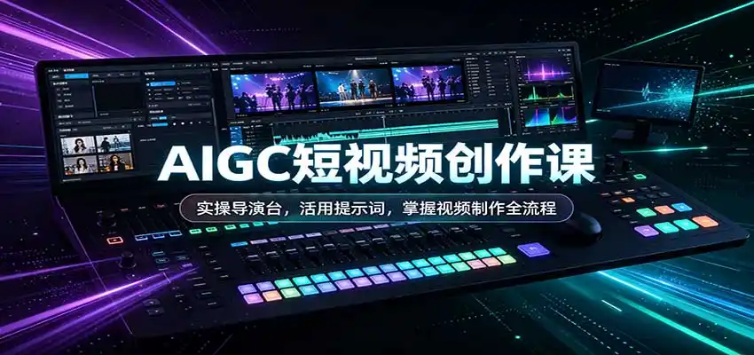 AIGC短视频创作课：实操导演台，活用提示词，掌握视频制作全流程-初创源码资源站