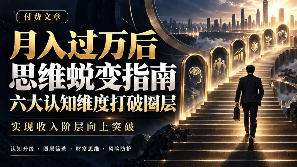 付费文章：月入过万后思维蜕变指南，六大认知维度打破圈层，实现收入阶层向上突破-初创源码资源站