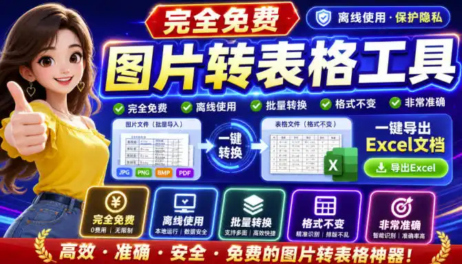 初创源码资源站 图片表格识别提取工具支持一键从图片中智能提取表格并导出Excel文件可离线免网运行FastTableOCR