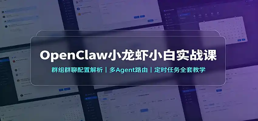 OpenClaw小龙虾小白实战课：群组群聊配置解析，多Agent路由，定时任务全套教学-初创源码资源站