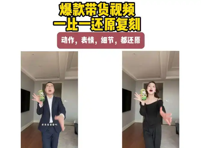 AI带货视频复刻，一比一还原加二创，动作，表情，细节，都还原，新手也能直接套用-初创源码资源站