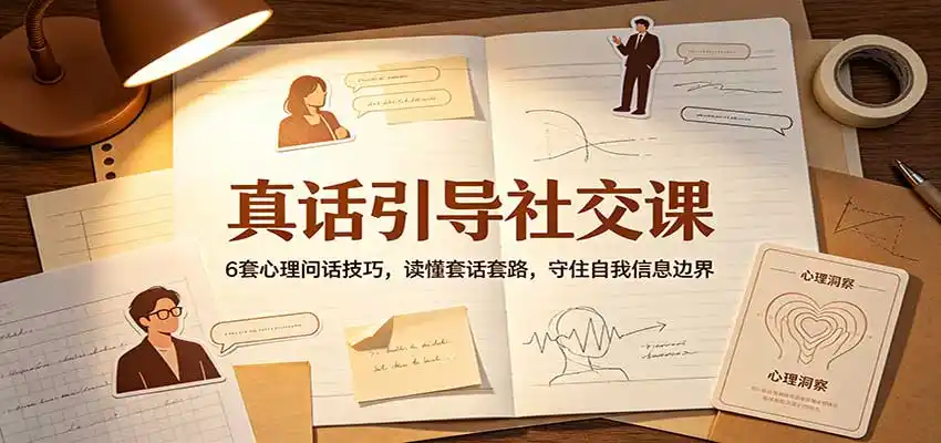 真话引导社交课：6套心理问话技巧，读懂套话套路，守住自我信息边界-初创源码资源站