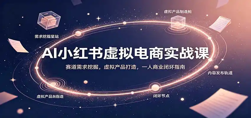 AI小红书虚拟电商实战课：赛道需求挖掘，虚拟产品打造，一人商业闭环指南-初创源码资源站