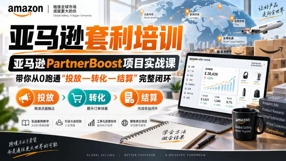 lead菌·亚马逊套利培训，亚马逊partnerboost项目实战课，带你从0跑通”投放—转化—结算”完整闭环-初创源码资源站