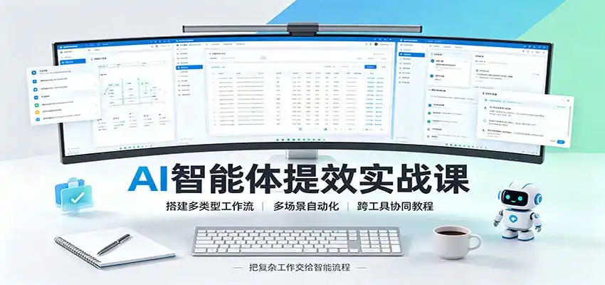 AI智能体提效实战课：搭建多类型工作流，多场景自动化，跨工具协同教程-初创源码资源站