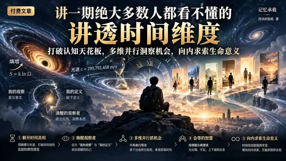付费文章：讲一期绝大多数人都看不懂的，讲透时间维度，打破认知天花板，多维并行洞察机会，向内求索生命意义-初创源码资源站