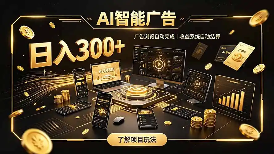 自研 AI 系统|轻资产起步|长期稳定收益|宝妈 上班族轻轻松松日入300+-初创源码资源站