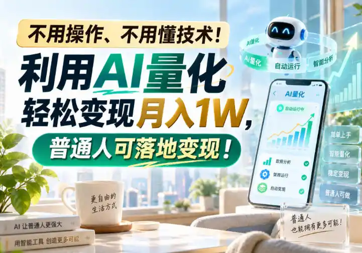 不用操作、不用懂技术！利用AI量化轻松变现月入1W，普通人可落地变现！【揭秘】-初创源码资源站