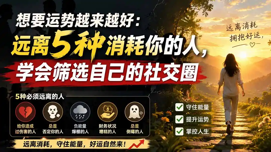 付费文章：想要运势越来越好：远离5种消耗你的人，学会筛选自己的社交圈-初创源码资源站