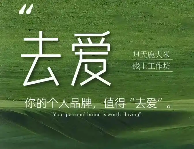 去爱14天鹿大米线上工作坊，你的个人品牌，值得“去爱”-初创源码资源站