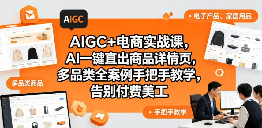 AIGC+电商实战课，AI一键直出商品详情页，多品类全案例手把手教学，告别付费美工(更新0820)-初创源码资源站
