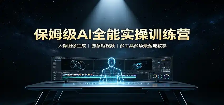 保姆级AI全能实操训练营:人像图像生成,创意短视频,多工具多场景落地教学-初创源码资源站