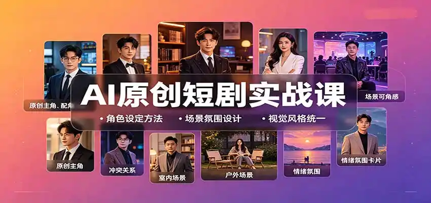 AI原创短剧实战课：从零搭建短剧创作全流程，批量产出可上线剧本-初创源码资源站