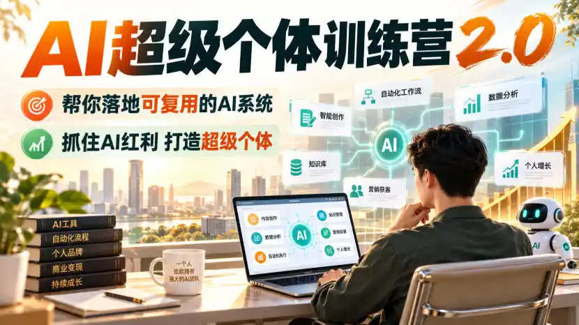AI超级个体训练营2.0，帮你落地可复用的AI系统，抓住AI红利打造超级个体-初创源码资源站