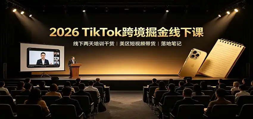 2026 TikTok跨境掘金线下课：线下两天培训干货，美区短视频带货落地笔记 - 初创源码资源站-初创源码资源站