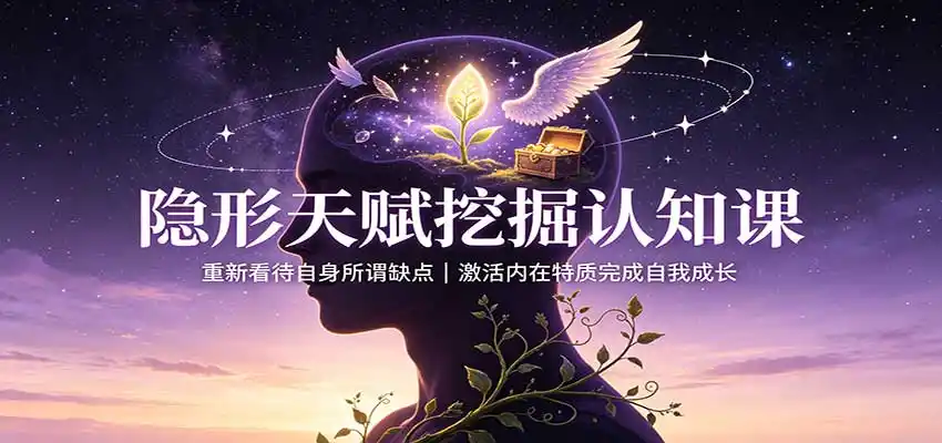 隐形天赋挖掘认知课：重新看待自身所谓缺点，激活内在特质完成自我成长-初创源码资源站