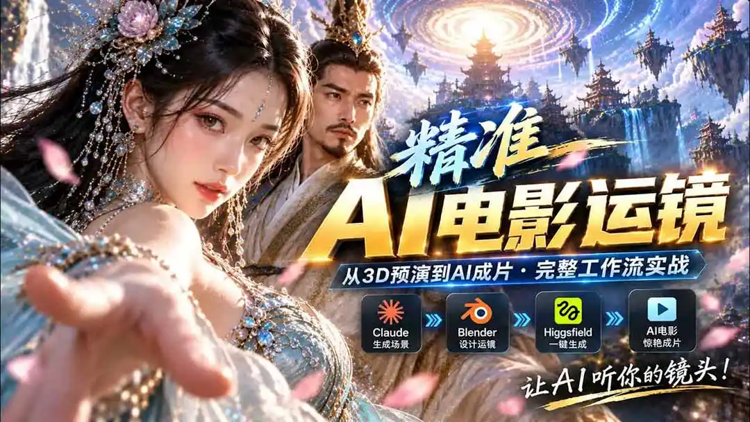 AI视频终于能精准运镜了！Claude + Blender + Higgsfield 免费插件实测-初创源码资源站