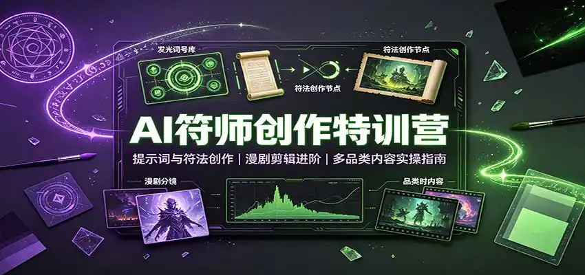 AI符师创作特训营：提示词与符法创作，漫剧剪辑进阶，多品类内容实操指南-初创源码资源站